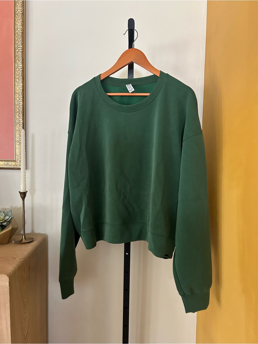 Zyia Solstice Sweatshirt Green Crewneck Pullover Lounge Size XXL